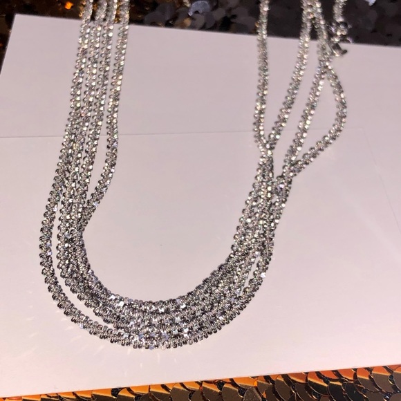 Stunning Turkish sparkle chain custom made beautiful white gold vermeil necklace - Picture 7 of 8